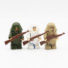3pcs Sniper Camouflage Clothing Minifigures Lego Compatible WW2 military Set