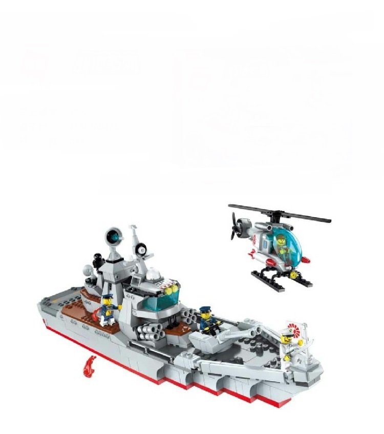 Navy Ship Destroyer Ship Helicopter Minifigures Lego Compatible Modern ...