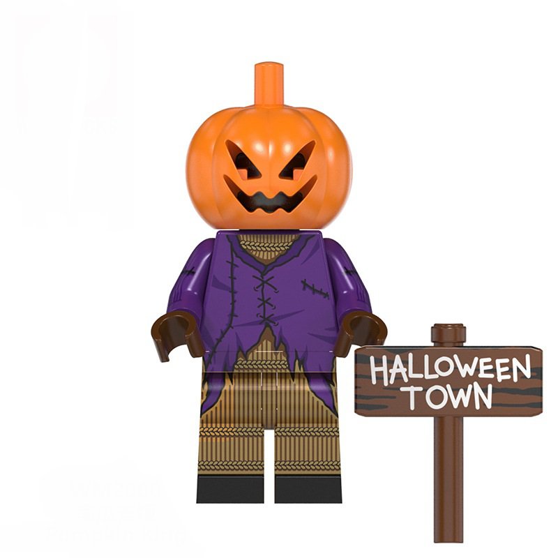 lego halloween pumpkin head