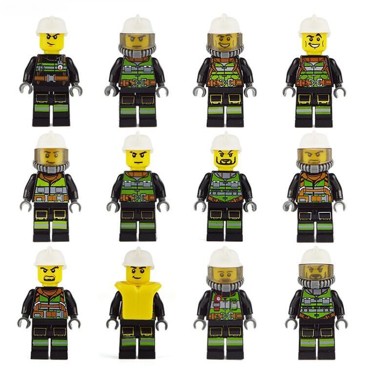 Firefighter sets Firefighter helmet Minifigures Lego Compatible City