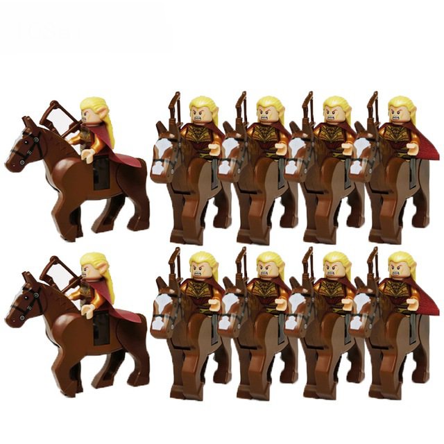 10pcs Elf Archer Knight Minifigures Lego Compatible The Lord of the Rings Sets