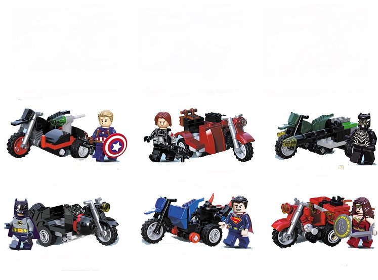 Super Heroes Motorcycie Sets Captain America Winter Soldier Minifigures Lego Compatible Toy