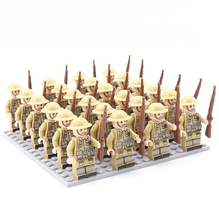 24pcs British Army Wwii Soldiers Minifigures Lego Compatible Military Sets