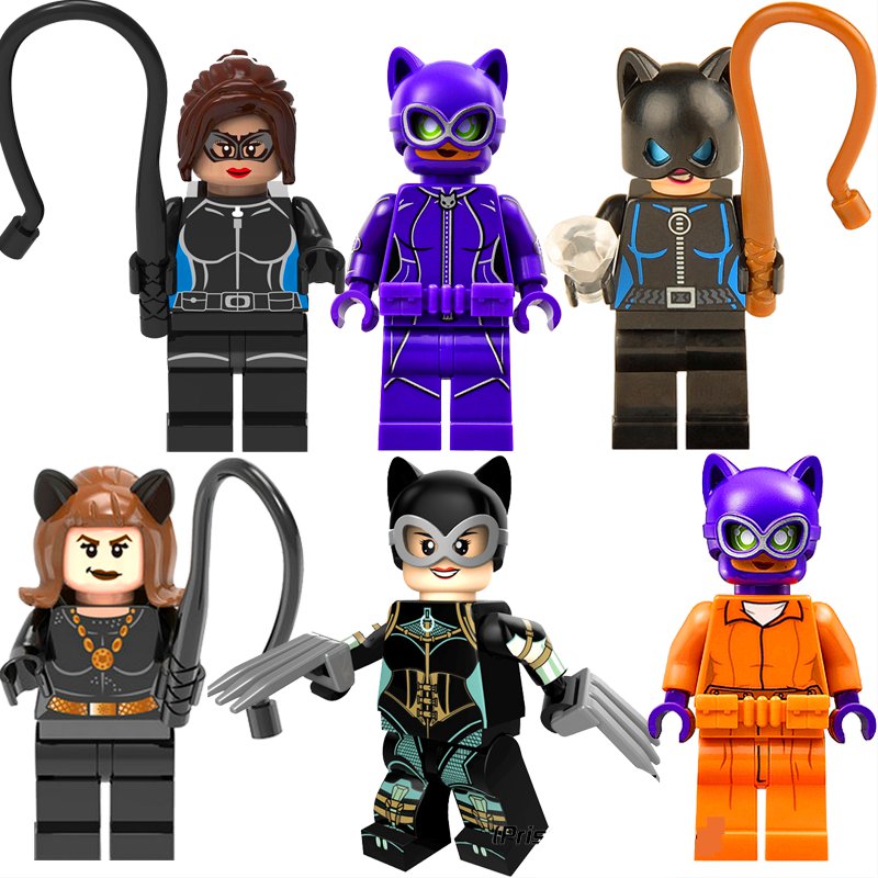 6pcs Catwoman Minifigures Lego Compatible Batman Movie Sets 