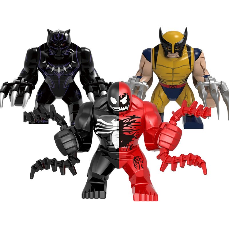 Big Wolverine Carnage Black Panther Minifigures Lego Compatible New The Avengers Set