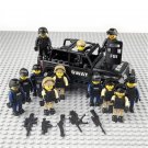 12Pcs Police FBI SWAT Car Minifigures Lego Compatible City Sets