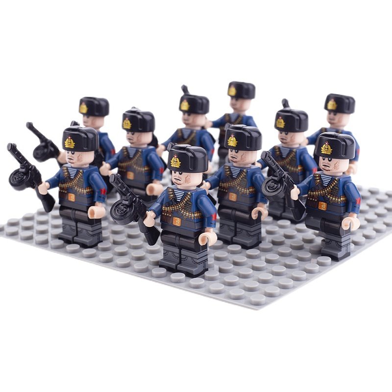 10pcs Soviet Navy Soldier Minifigures Lego Compatible Ww2 Soviet Sets