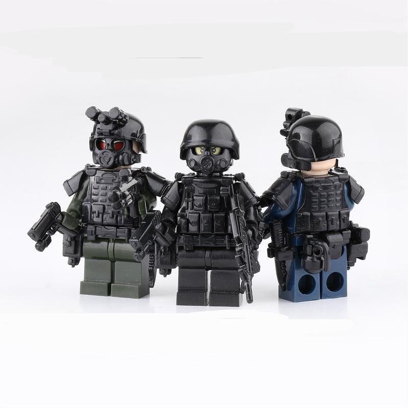3pcs Heavy Special Weapons and Tactica police Minifigures Lego Compatible 2021 City Police