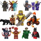 12pcs Thanos Okoye The Flash Green Lantern War Machine Minifigures Lego Compatible Super Heroes Set