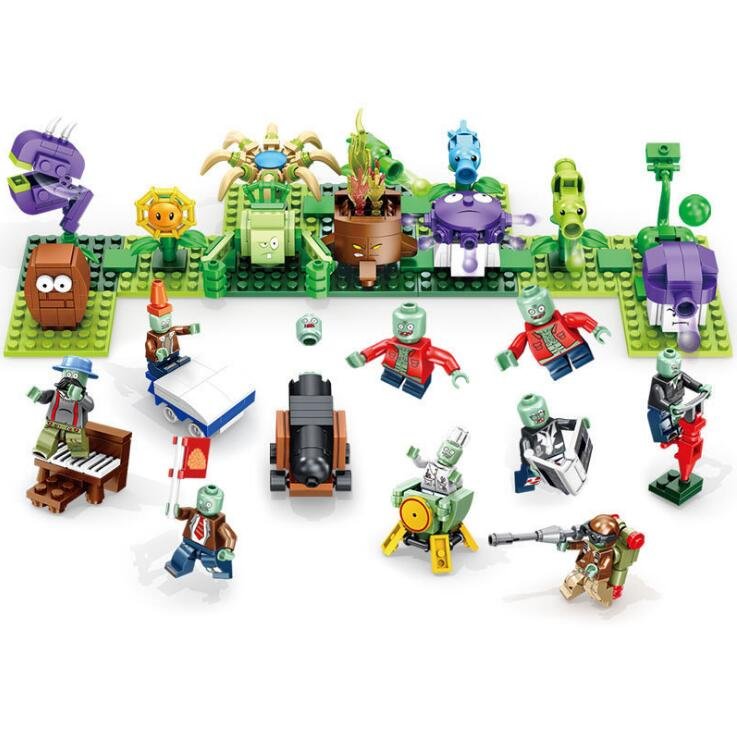 Fum Shroom Chomper Sunflower Zombies Minifigures Lego Compatible Plants Vs Zombies Sets 8462