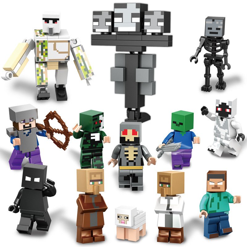 Steve Notch Herobrine Villager Sheep Iron Golem Minifigures Lego ...