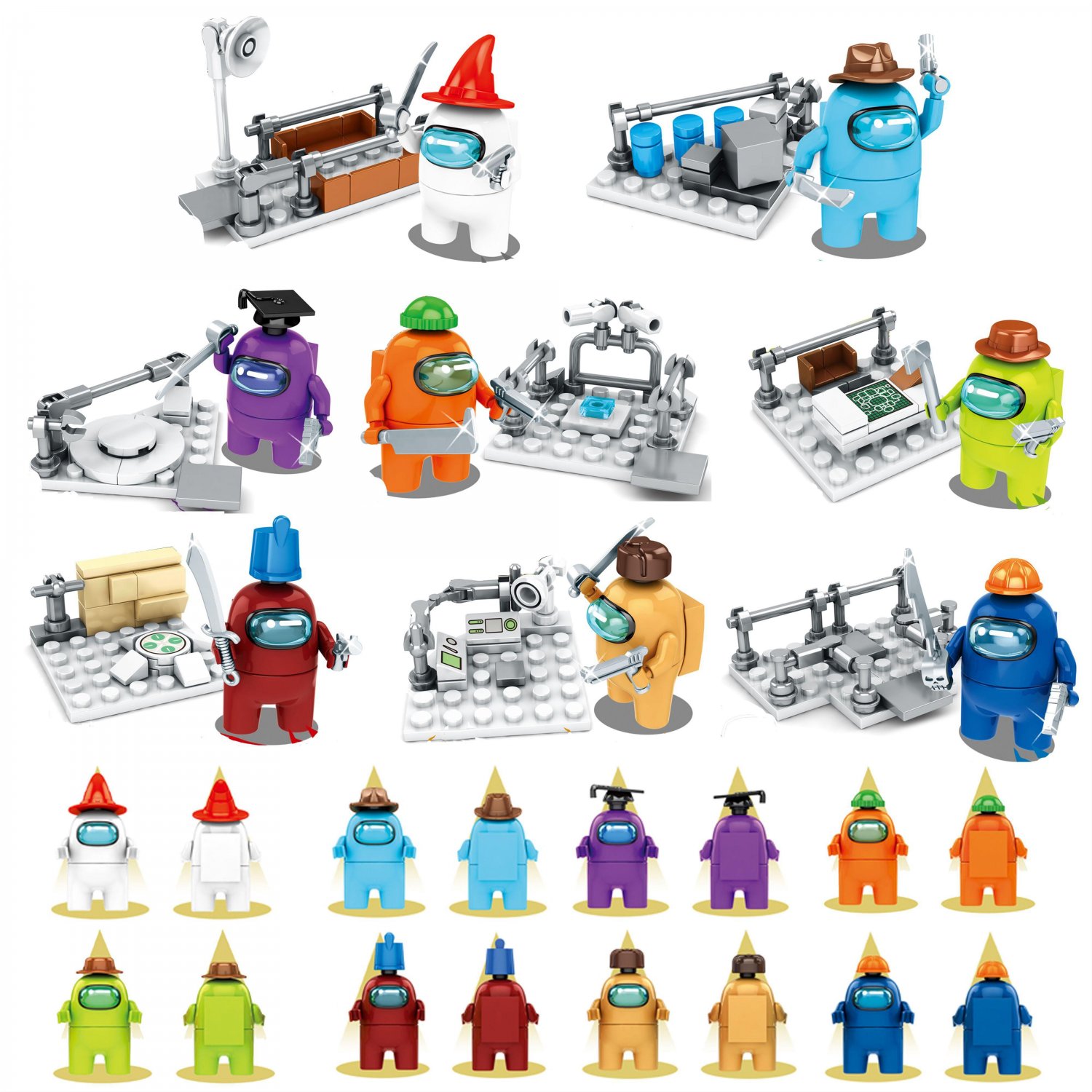 Among US Game Character Minifigures Lego Compatible Toy