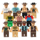 11pcs American West cowboy Soldier Minifigures Lego Compatible Movie Sets