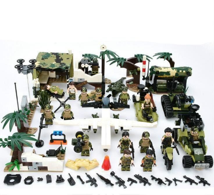 Tiger Hunt Special Forces Base Unmanned Aerial Vehicle Minifigures Lego Compatible Military Sets