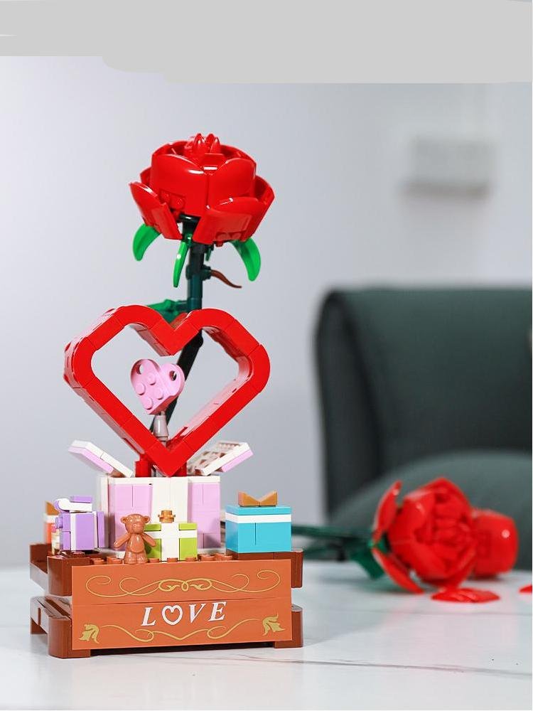 Rose Music box LOVE building block Toy Lego Compatible Valentine's Day gift