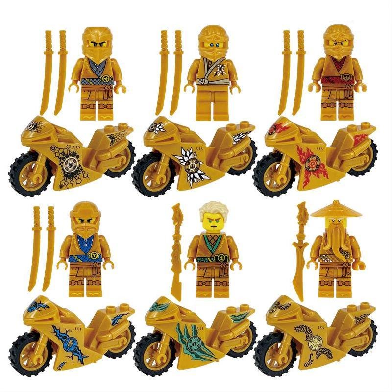 Golden Kai Jay Cole Sensei Wu Motorcycle Minifigures Lego Compatible Ninjago 2021