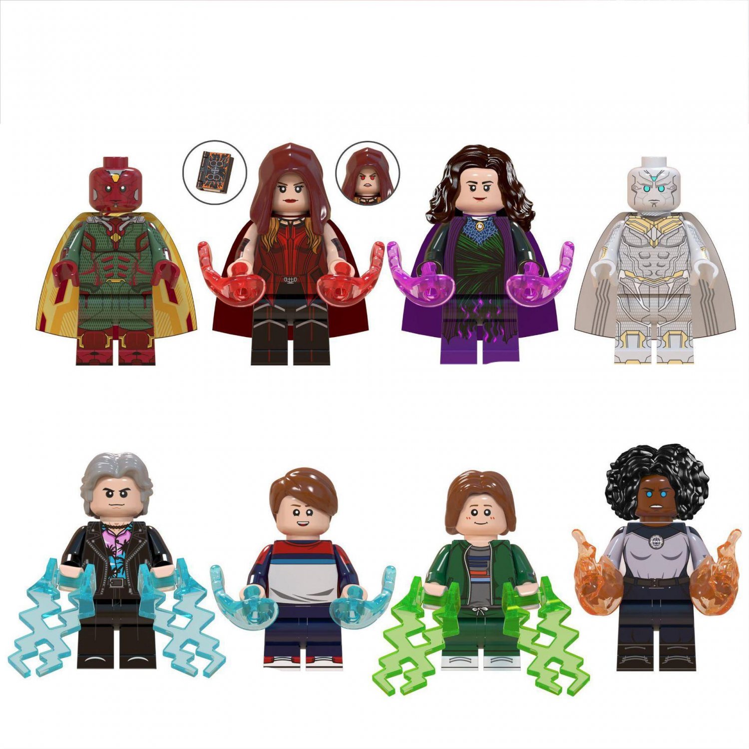 Vision Wanda Maximoff Agatha Harkness White Vison Minifigures Lego Compatible TV Sets