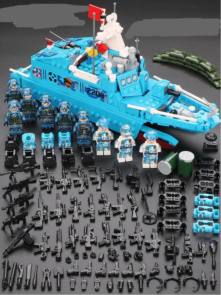 Navy Visby Class Stealth frigate soldier Minifigures Lego Compatible Navy Sets