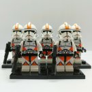 4pcs Orange Clone Trooper Minifigures Lego Compatible Star Wars Set