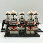 4pcs Orange Clone Trooper Minifigures Lego Compatible Star Wars Set
