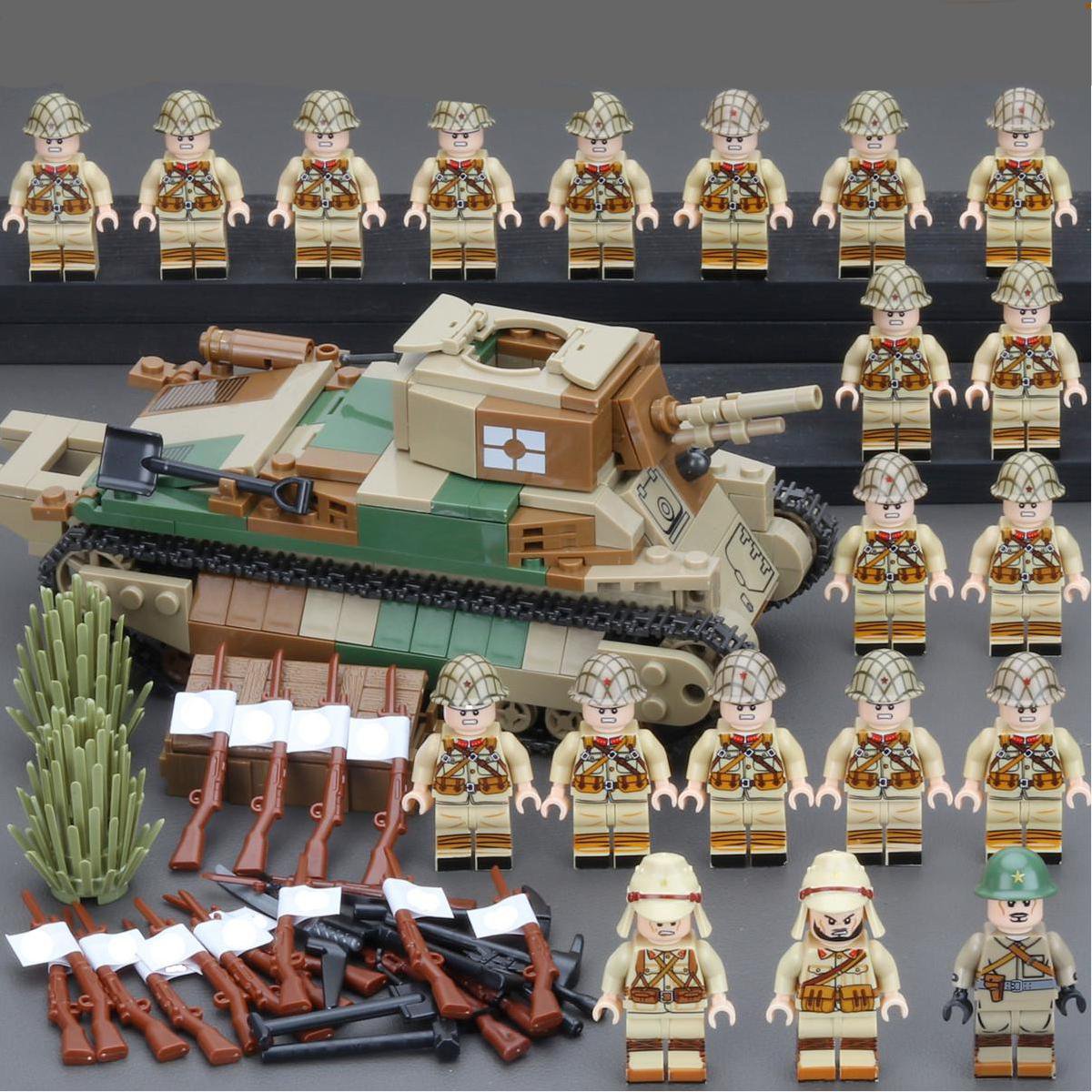 20pcs Japan Soldier Type 95 Ha-Go Minifigures Lego Compatible WW2 Military sets