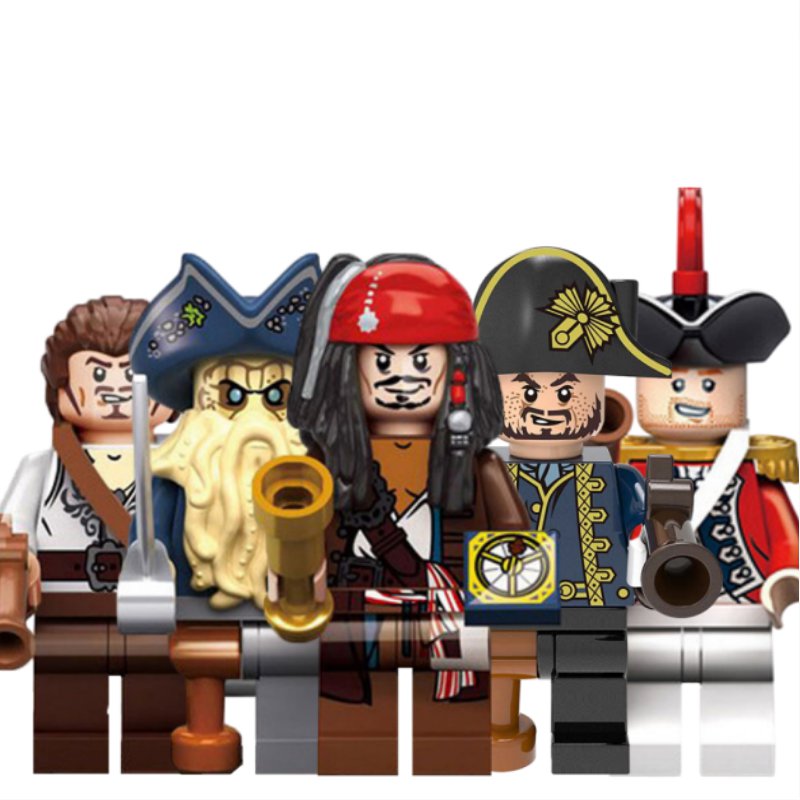 Jack Hector Barbossa Gibbs Cutler Beckett Minifigures Lego Compatible Pirates of the Caribbean Sets