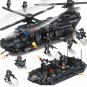 SWAT Police Helicopter Speed Boat Minifigures Lego Compatible Police Sets