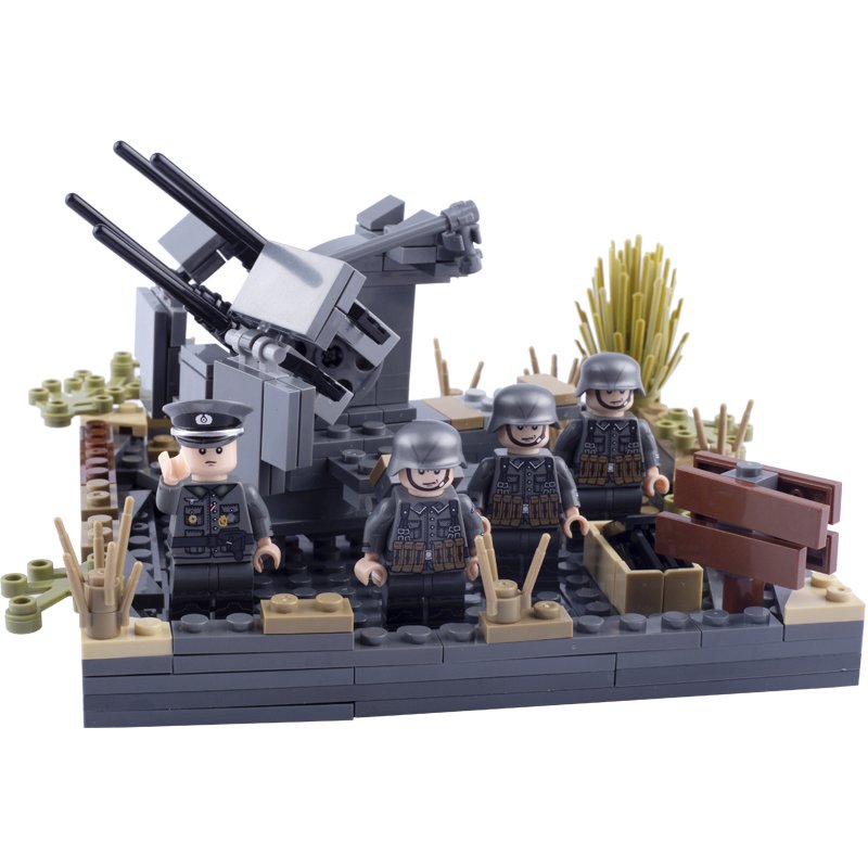 Germany Flakpanzer IV Antiaircraft gun soldier Minifigures Lego Compatible WW2 Antiaircraft gun Set