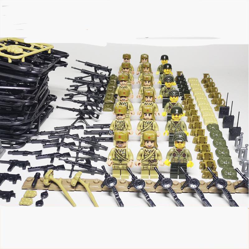 18pcs America army Vs China army Minifigures Lego Compatible Korea war Set