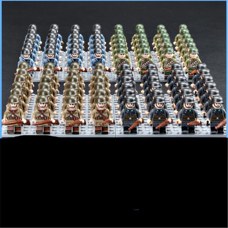 96pcs Us British Ussr German Army Minifigures Lego Compatible Ww2 Set