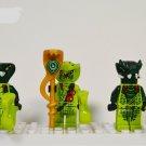 3pcs Green Snake Minifigures Lego Compatible Ninjago Sets