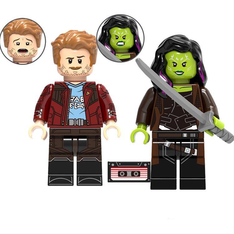 2pcs Star-Lord Gamora Minifigures Lego Compatible Guardians of the Galaxy Vol.3 Set