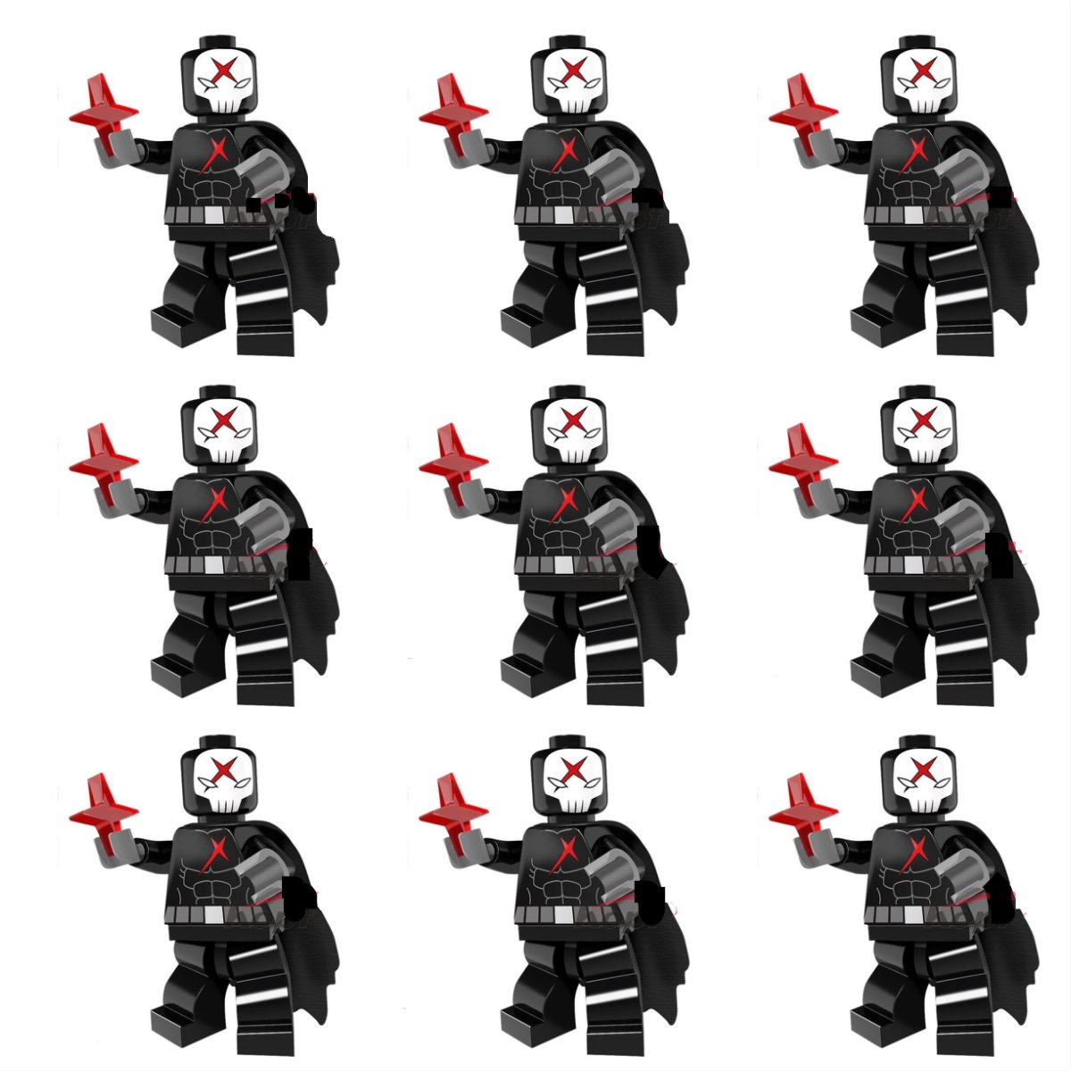 9pcs Red Fork Minifigures Lego Compatible Super Heroes Sets