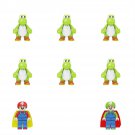 8pcs Yoshi Mario Luigi Minifigures Lego Compatible Game Sets