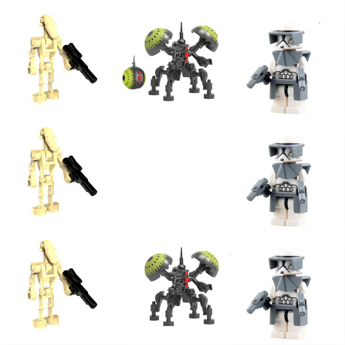 Clone Troopers VS Battle Droid Minifigures Lego Compatible Star Wars Sets