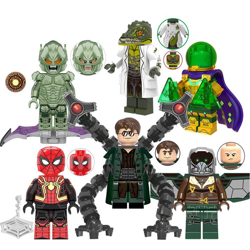 Lizard Doctor Octopus Green Goblin Vulture Mysterio Minifigures Lego 