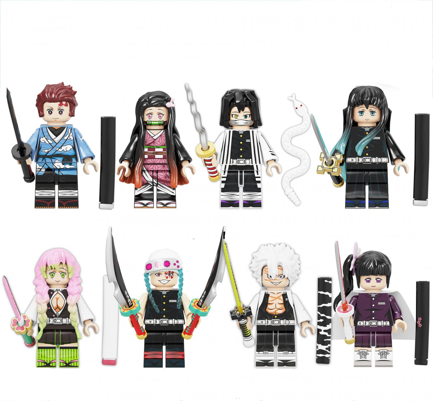 Iguro Obanai Tokitou Muichirou Kanroji Mitsuri Minifigures Lego ...