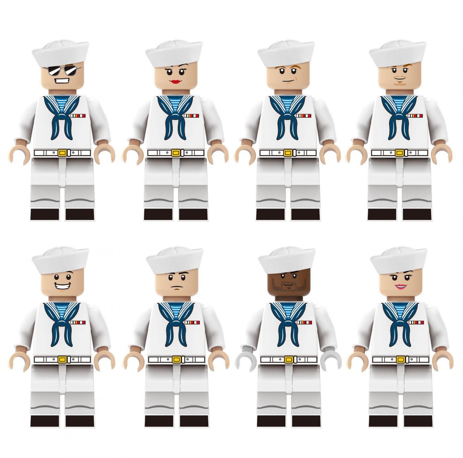 WW2 America Navy Khaki jacket Soldier Minifigures Lego Compatible Toy