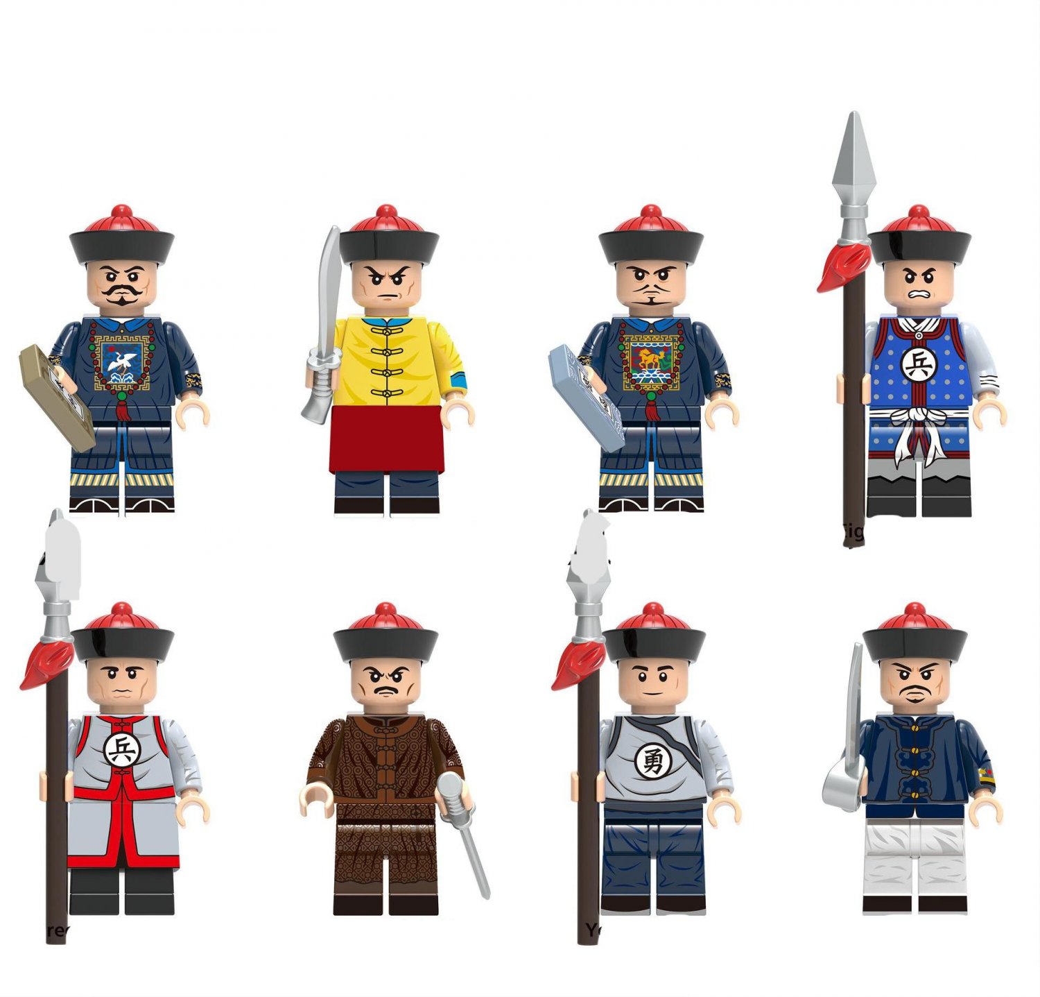 Imperial badyguard Beiyang Fleet Guard with knife Minifigures Lego Compatible Qing Dynasty Set