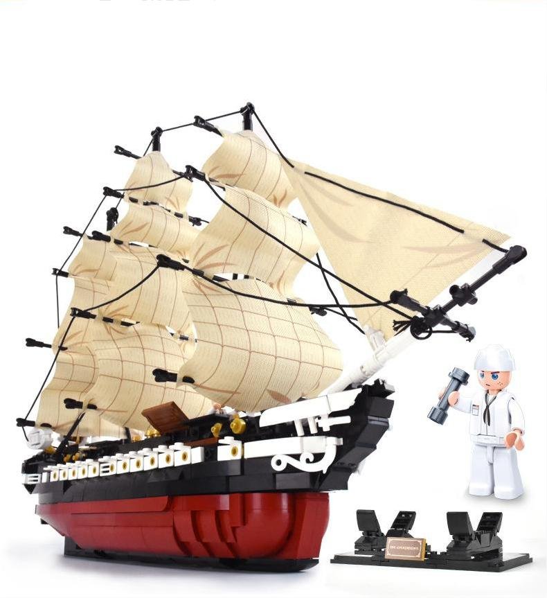America USS Constitution IX-21 Old Ironsides Minifigures Lego Compatible Military frigate Set