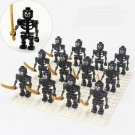 12Pcs Black Skull knight corps Minifigures Lego Compatible Middle ages Set