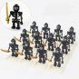 12Pcs Black Skull knight corps Minifigures Lego Compatible Middle ages Set