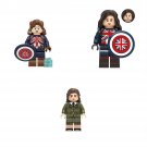 3pcs Captain Carter Captain Britain Minifigures Lego Compatible Super Heroes Set