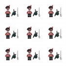 9pcs Scottish Bagpiper Soldiers Minifigures Lego Compatible British Army Set