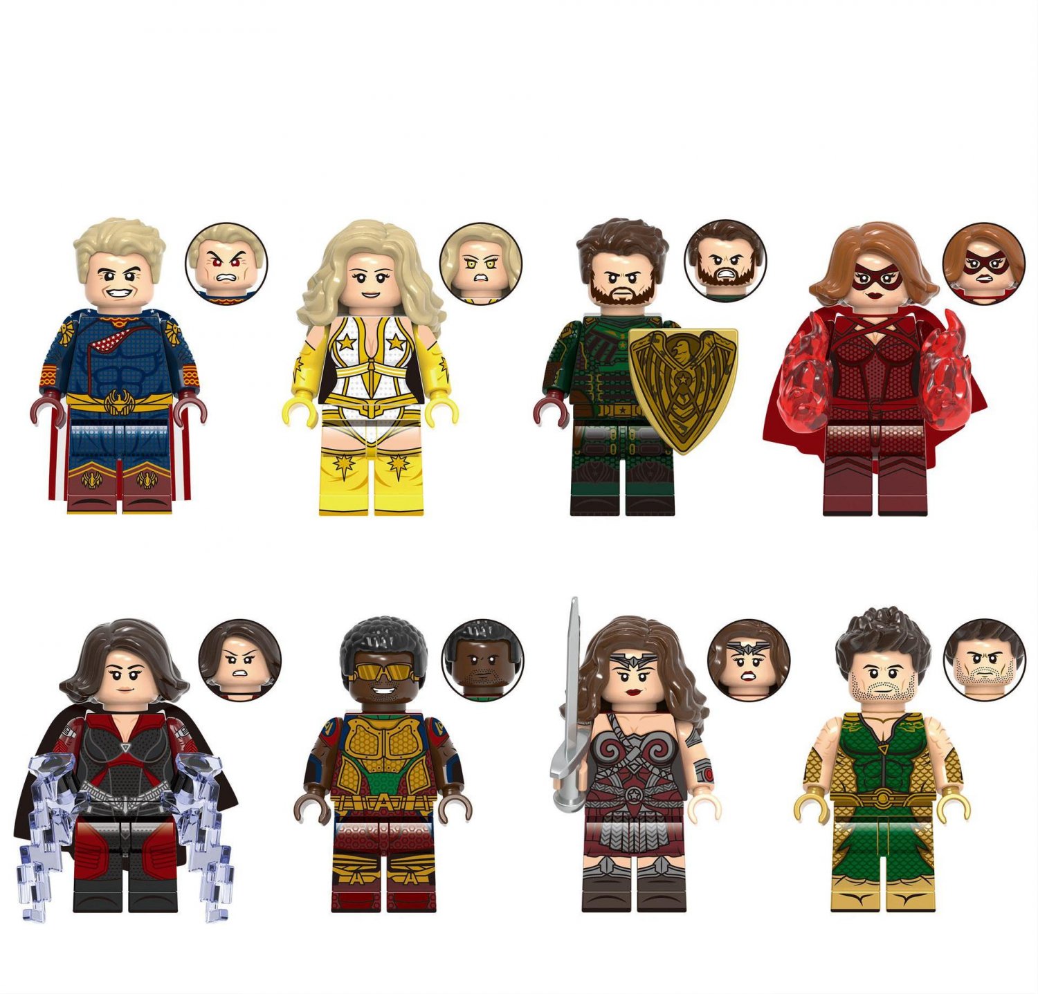 Homelander Starlight Soldier Boy Crimson Countess Minifigures Lego