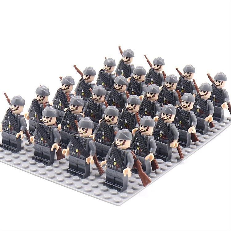 24pcs German army Field Cap Minifigures Lego Compatible WW2 Sets