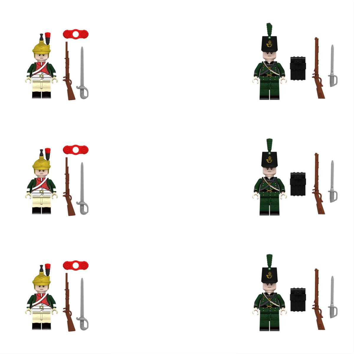 Britain The Green Jackets VS French Nepoleon Dragoon Minifigures Lego Compatible Military Set