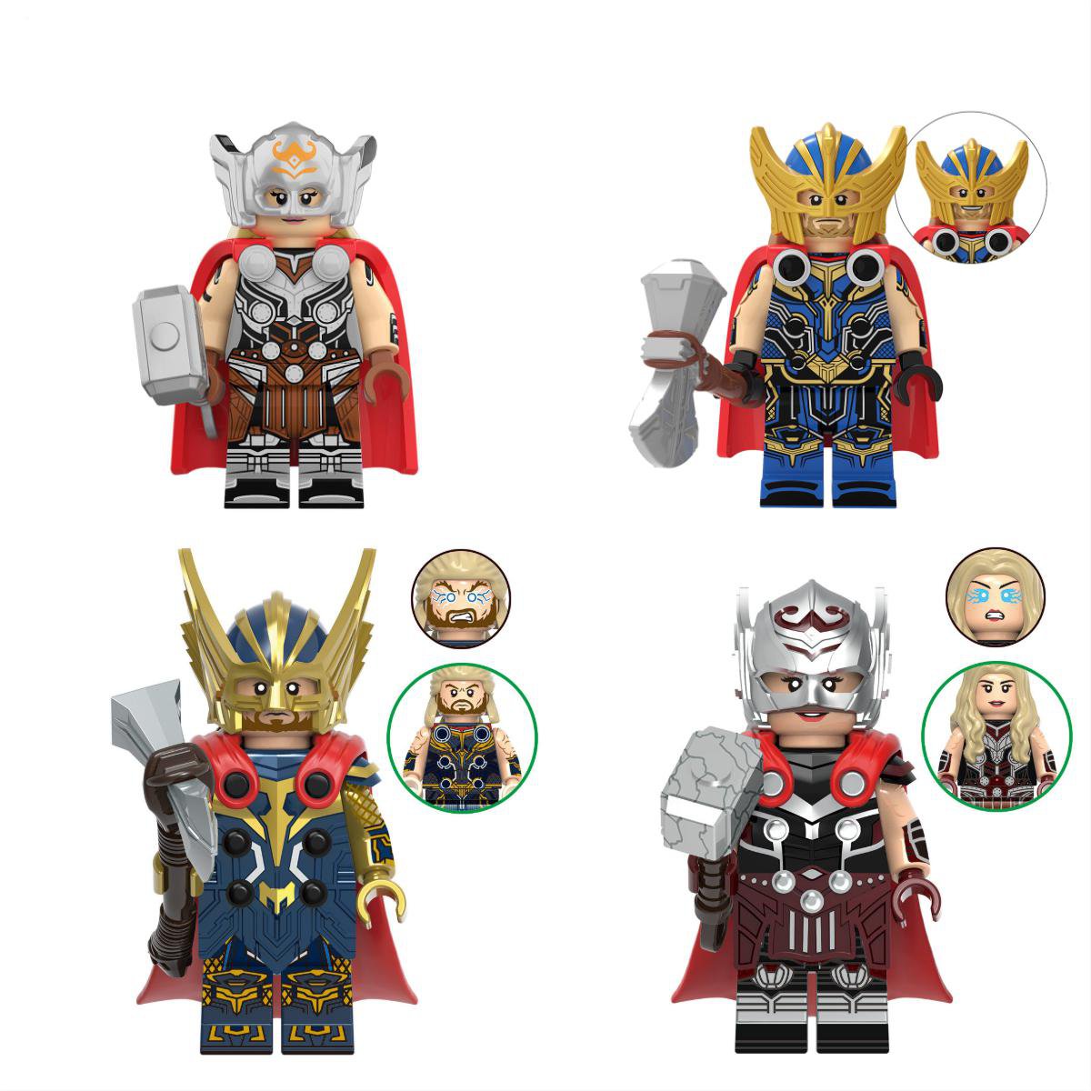 Thor Mighty Thor Minifigures Lego Compatible Thor 4 Sets