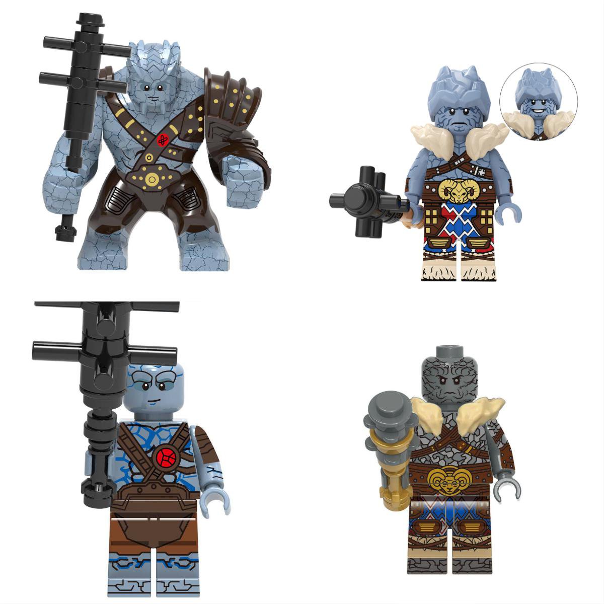 4pcs Big small Korg Minifigures Lego Compatible Thor Love and Thunder Sets