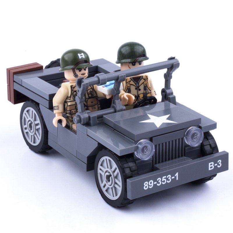 WW2 American troops American Willys Jeep Minifigures Lego Compatible Military Sets